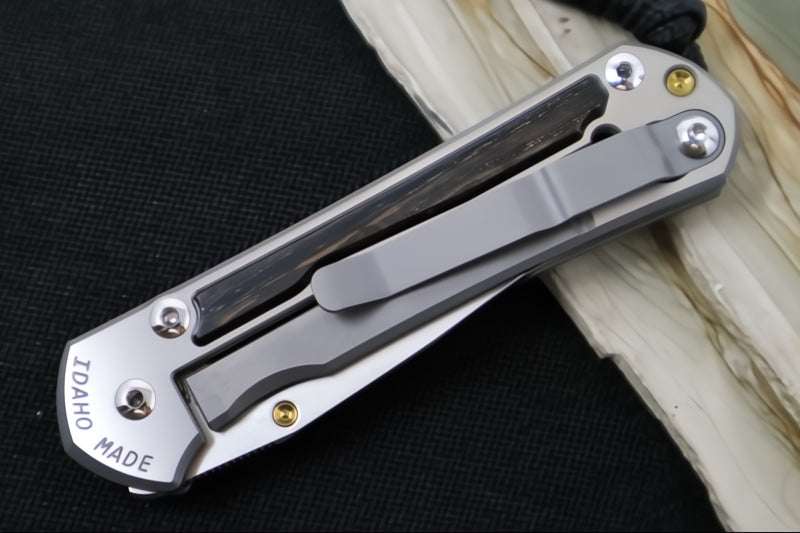 Chris Reeve Knives Small Sebenza 31 LEFT HAND - Drop Point Blade / CPM-Magnacut Steel / Bog Oak Inlay S31-1621 (A1)