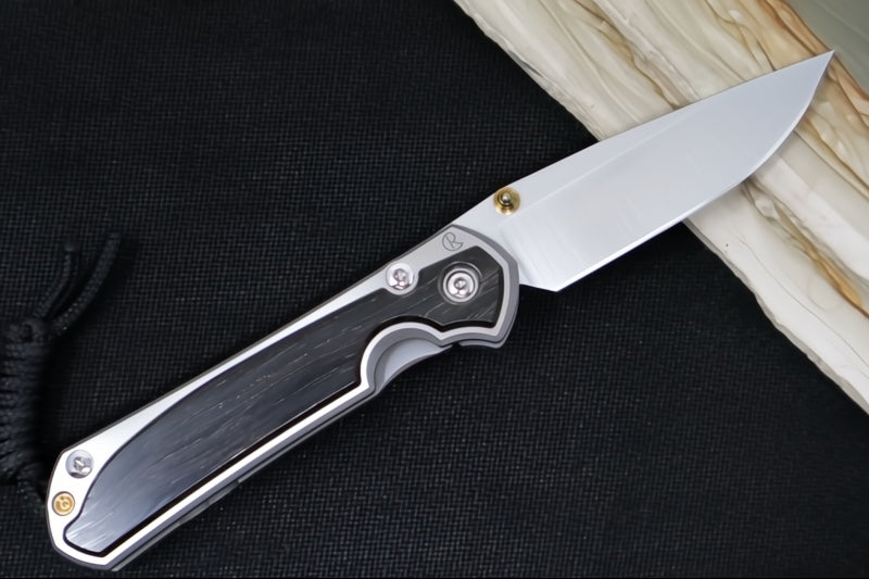 Chris Reeve Knives Small Sebenza 31 LEFT HAND - Drop Point Blade / CPM-Magnacut Steel / Bog Oak Inlay S31-1621 (A2)
