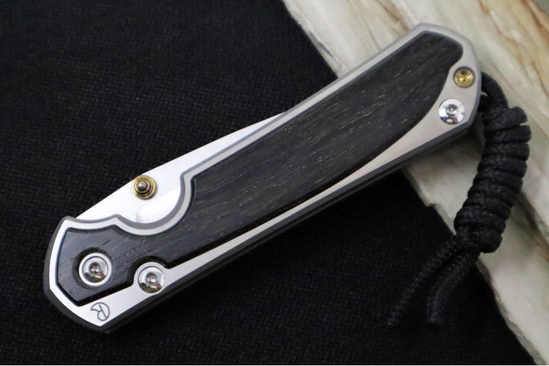 Chris Reeve Knives Small Sebenza 31 LEFT HAND - Drop Point Blade / CPM-Magnacut Steel / Bog Oak Inlay S31-1621 (A2)
