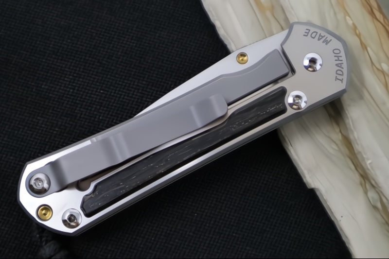 Chris Reeve Knives Small Sebenza 31 LEFT HAND - Drop Point Blade / CPM-Magnacut Steel / Bog Oak Inlay S31-1621 (A2)