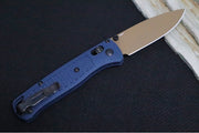 Benchmade 535FE-05 Bugout - CPM-S30V Steel / Drop Point Blade / FDE Finish / Textured Crater Blue Grivory Handle - Northwest Knives