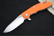 Rick Hinderer Knives XM-18 Skinny - Tri Way Pivot- 3.5" Hollow Ground Slicer Blade / Stonewash Finish / Orange G-10 Handle / Stonewashed Frame / CPM-Magnacut Steel - Northwest Knives