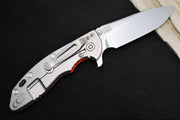 Rick Hinderer Knives XM-18 Skinny - Tri Way Pivot- 3.5" Hollow Ground Slicer Blade / Stonewash Finish / Orange G-10 Handle / Stonewashed Frame / CPM-Magnacut Steel - Northwest Knives
