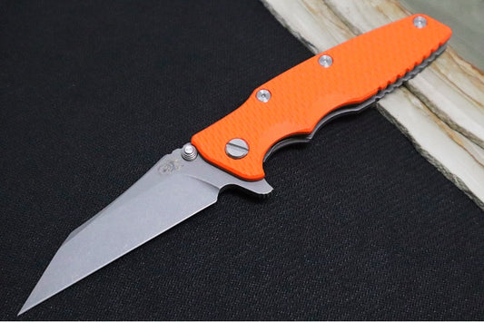 Rick Hinderer Knives Eklipse 3.5" - Wharncliffe - Working Finish - Orange G-10