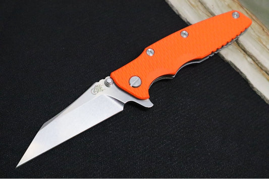 Rick Hinderer Knives Eklipse 3.5" - Wharncliffe - Stonewash - Orange G-10