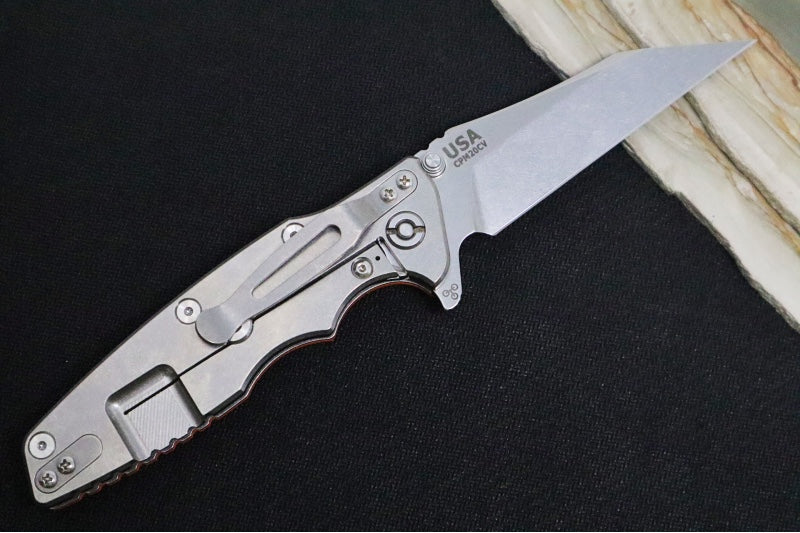 Rick Hinderer Knives Eklipse 3.5" - Wharncliffe - Stonewash - Orange G-10