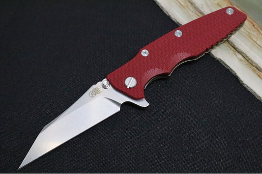 Rick Hinderer Knives Eklipse 3.5" - Wharncliffe - Stonewash Bronze - Red G-10