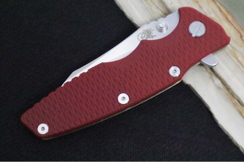 Rick Hinderer Knives Eklipse 3.5" - Wharncliffe - Stonewash Bronze - Red G-10