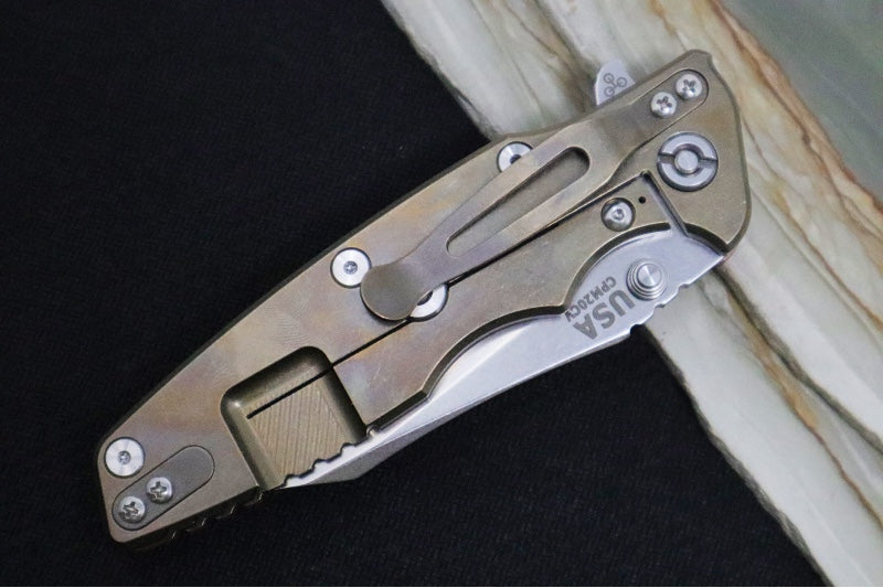 Rick Hinderer Knives Eklipse 3.5" - Wharncliffe - Stonewash Bronze - Red G-10