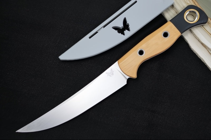 Benchmade 4050-02 Meatcrafter Kitchen Knife - Stonewashed Finish / CPM-154 Steel / Maple Richlite Handle - Made in Portland, Oregon USA