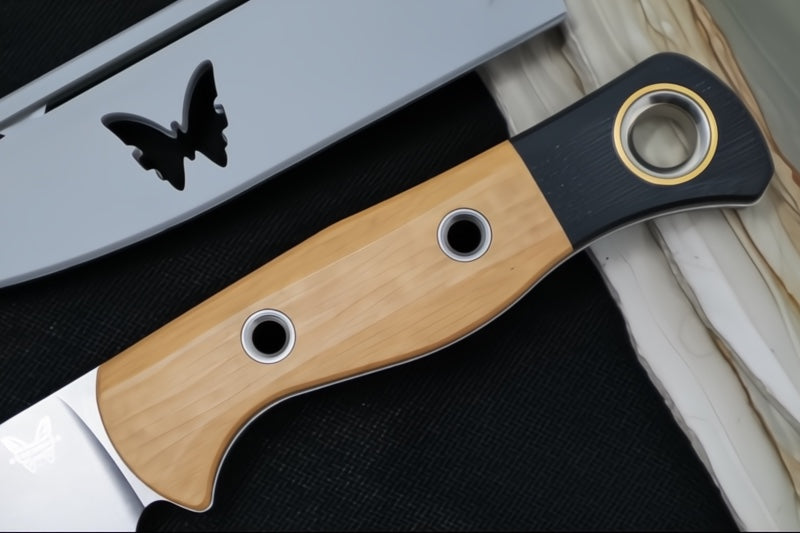 Benchmade 4050-02 Meatcrafter Kitchen Knife - Stonewashed Finish / CPM-154 Steel / Maple Richlite Handle - Made in Portland, Oregon USA - Northwest Knives