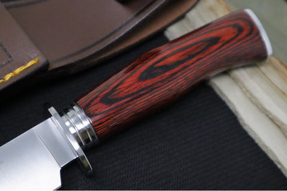 Muela Knives Elk-14R.I Fixed Blade - Coarl Pakkawood Handle / X50CrMoV15 Stainless Blade / Leather Sheath