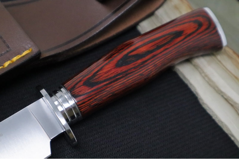 Muela Knives Elk-14R.I Fixed Blade - Coarl Pakkawood Handle / X50CrMoV15 Stainless Blade / Leather Sheath - Northwest Knives