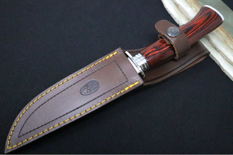 Muela Knives Elk-14R.I Fixed Blade - Coarl Pakkawood Handle / X50CrMoV15 Stainless Blade / Leather Sheath