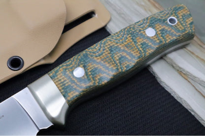 Muela Knives Kodiak-10G/K Fixed Blade - Green Canvas Micarta Handle / X50CrMoV15 Stainless Blade / Kydex Sheath