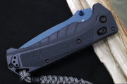 Benchmade 18060BT-01 Adira - CPM-Magnacut Steel / Drop Point / Blue Titanium Cerakote Finish / Tempest Gray Grivory Handle / Grey Paracord Lanyard & Black Bead - Northwest Knives