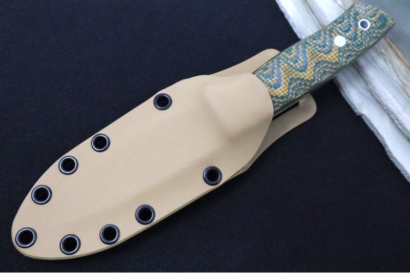 Muela Knives Kodiak-10G/K Fixed Blade - Green Canvas Micarta Handle / X50CrMoV15 Stainless Blade / Kydex Sheath - Northwest Knives