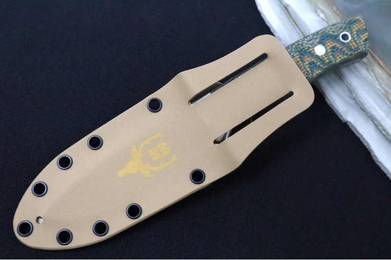Muela Knives Kodiak-10G/K Fixed Blade - Green Canvas Micarta Handle / X50CrMoV15 Stainless Blade / Kydex Sheath