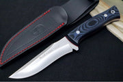 Muela Knives Pointer-12M Fixed Blade - Black & Blue Micarta Handle / X50CrMoV15 Stainless Blade / Black Leather Sheath - Northwest Knives