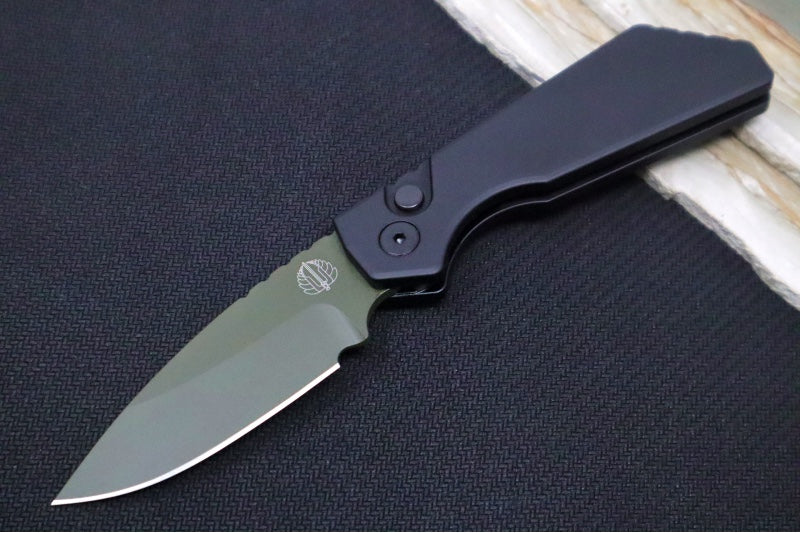 Pro Tech Strider PT+ Auto NWK Exclusive - Black Anodized Aluminum Handle / OD Green Cerakote Finished Blade / CPM-Magnacut Steel / Black Clip & Hardware NWK.PT+.1