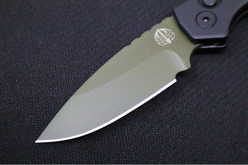 Pro Tech Strider PT+ Auto NWK Exclusive - Black Anodized Aluminum Handle / OD Green Cerakote Finished Blade / CPM-Magnacut Steel / Black Clip & Hardware NWK.PT+.1 - Northwest Knives