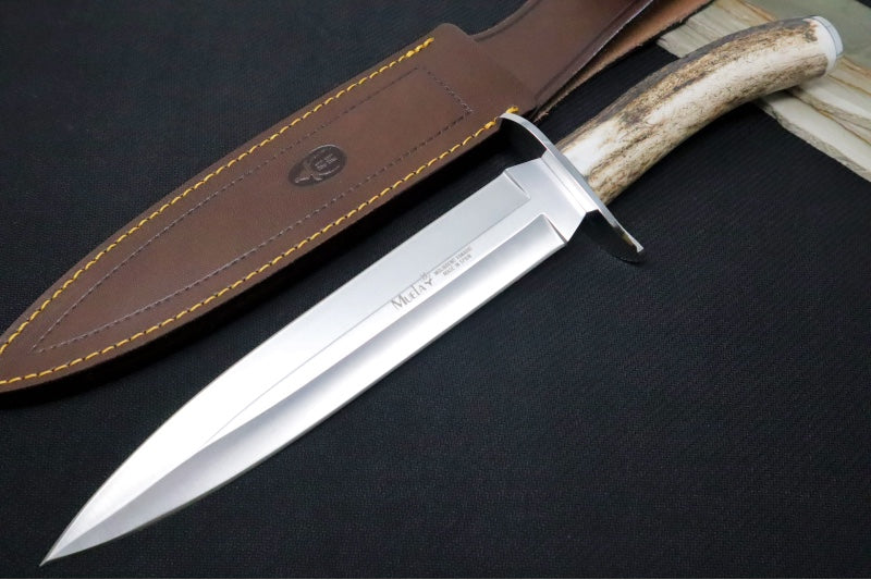 Muela Knives Vikingo-23A Fixed Blade - Stag Horn Handle / X50CrMoV15 Stainless Blade / Leather Sheath