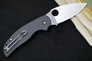 Spyderco Sage 6 Button Lock - Black Carbon Fiber Handle / Satin Blade / CPM-S30V Steel - C123CFBCLP - Northwest Knives