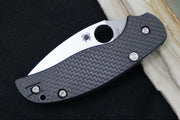 Spyderco Sage 6 Button Lock - Black Carbon Fiber Handle / Satin Blade / CPM-S30V Steel - C123CFBCLP - Northwest Knives
