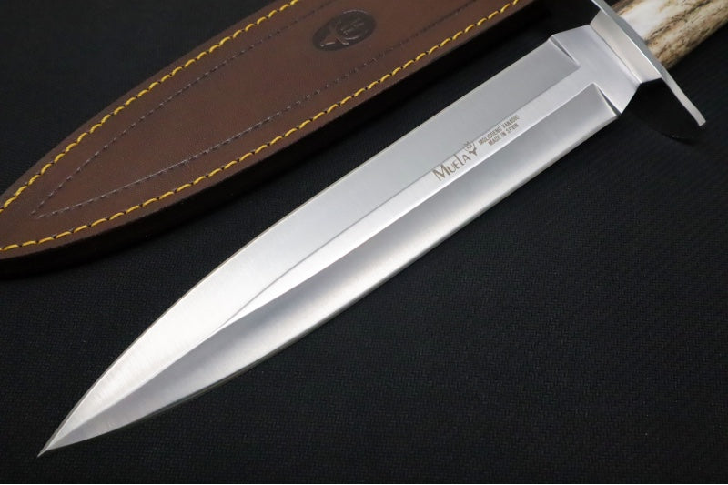 Muela Knives Vikingo-23A Fixed Blade - Stag Horn Handle / X50CrMoV15 Stainless Blade / Leather Sheath