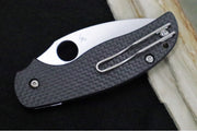 Spyderco Sage 6 Button Lock - Black Carbon Fiber Handle / Satin Blade / CPM-S30V Steel - C123CFBCLP - Northwest Knives