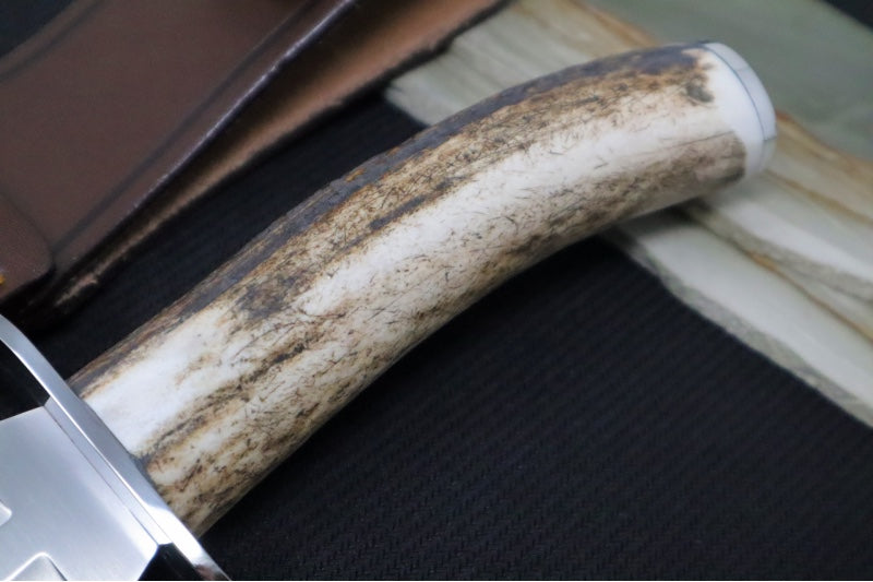 Muela Knives Vikingo-23A Fixed Blade - Stag Horn Handle / X50CrMoV15 Stainless Blade / Leather Sheath