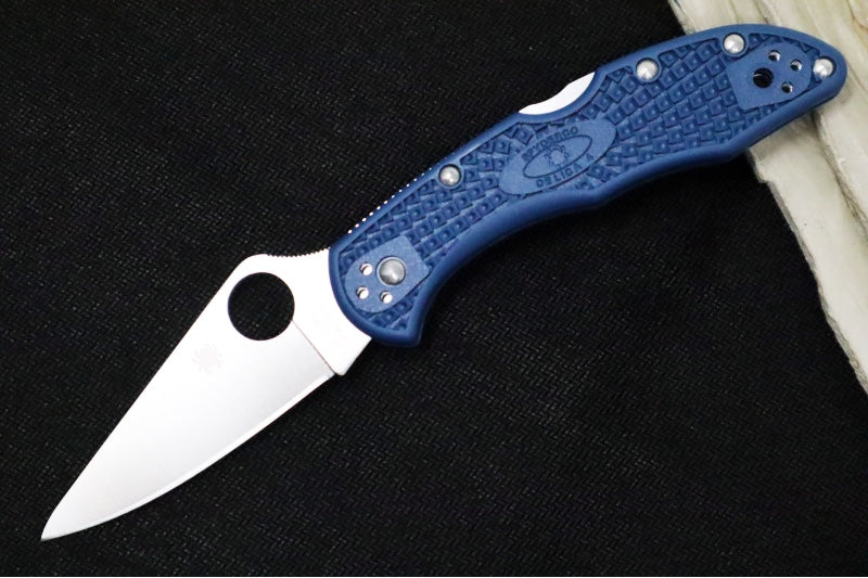 Spyderco Delica - Blue FRN Handle / Satin Drop Point Blade / CPM-SPY27 Steel - C11PCBL