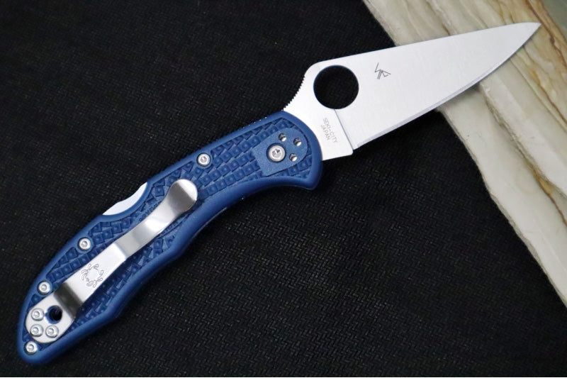 Spyderco Delica - Blue FRN Handle / Satin Drop Point Blade / CPM-SPY27 Steel - C11PCBL - Northwest Knives
