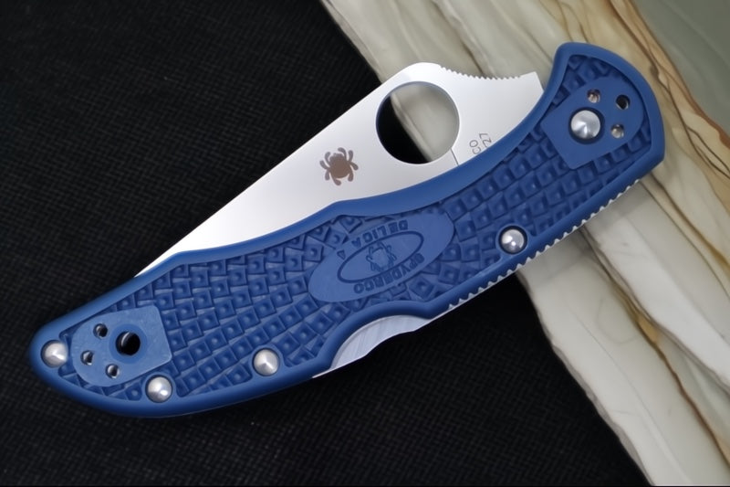 Spyderco Delica - Blue FRN Handle / Satin Drop Point Blade / CPM-SPY27 Steel - C11PCBL