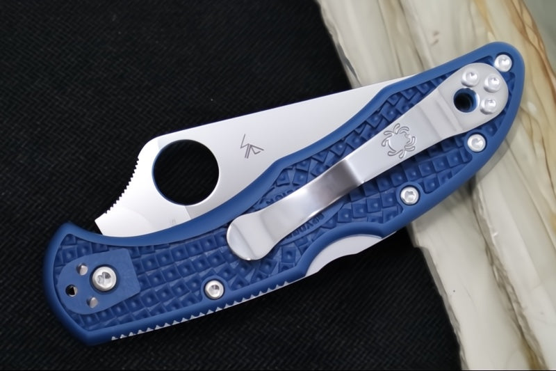 Spyderco Delica - Blue FRN Handle / Satin Drop Point Blade / CPM-SPY27 Steel - C11PCBL - Northwest Knives