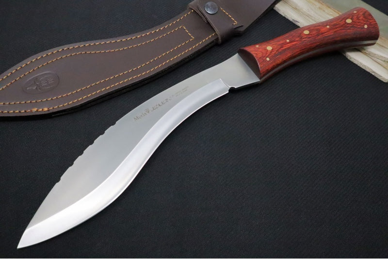 Muela Knives Kukri-26M Fixed Blade - Rosewood Handle / X50CrMoV15 Stainless Blade / Leather Sheath