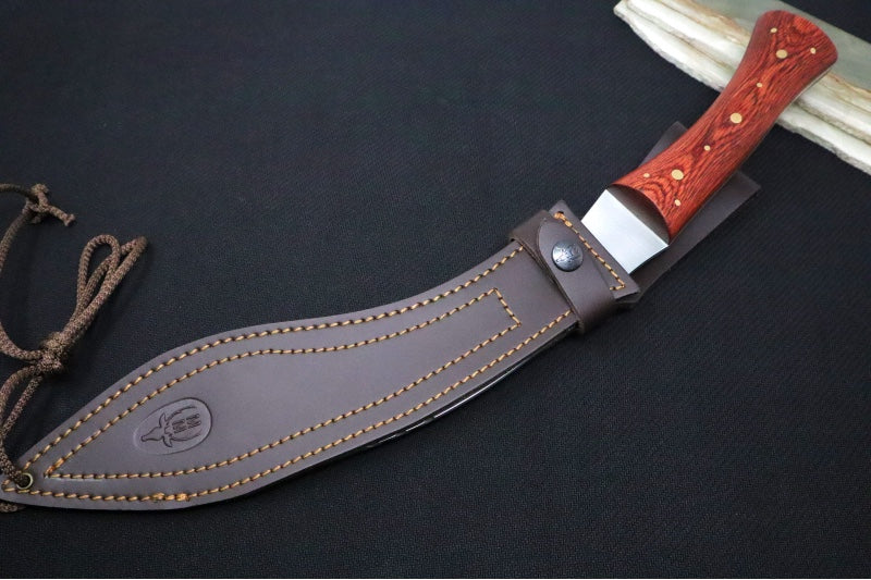 Muela Knives Kukri-26M Fixed Blade - Rosewood Handle / X50CrMoV15 Stainless Blade / Leather Sheath