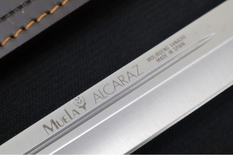 Muela Knives Alcaraz-26S Fixed Blade - Crown Stag Handle / X50CrMoV15 Stainless Blade / Leather Sheath