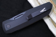 Pro Tech Vero Synapse Auto - Black Anodized Aluminum & Green Linen Micarta Handle / Black DLC Finish / CPM-Magnacut Steel / Machined Titanium Clip VERO1213-GRNMIC - Northwest Knives
