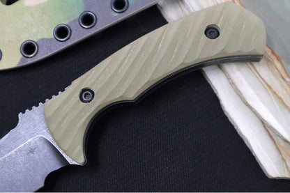 Toor Knives Egress - Blackwashed Finished Blade / CPM-S35VN Steel / Covert Green G10 Handle / Kydex Sheath 850039853944