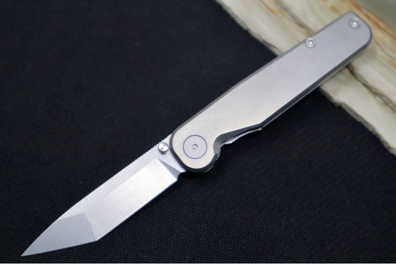 Tactile Turn Rockwall Thumbstud - Titanium Handle / Magnacut Steel / Tanto Blade
