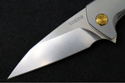 Koenig Mini Goblin - Sea Patterned Handle - Brightwashed Blade with Polished Flats - Bronzed Anodized Spacer & Hardware MG12211331 - Northwest Knives