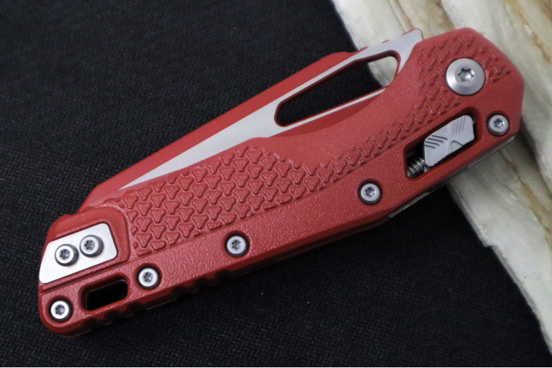 Microtech MSI Manual Folder - Crimson Cerakoted Finished Blade / Crimson Polymer w/ Trim-Grip Handle 210T-PMCCM