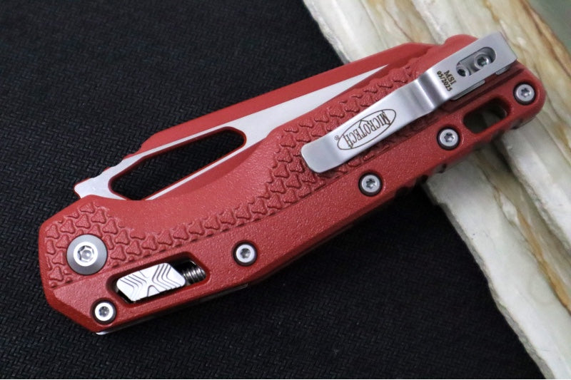 Microtech MSI Manual Folder - Crimson Cerakoted Finished Blade / Crimson Polymer w/ Trim-Grip Handle 210T-PMCCM
