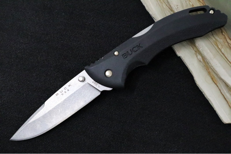Buck Bantam 286 Folding Hunter - Clip Point Blade / Stainless Steel / Black Textured Thermoplastic Handle 0286BKS-B - Northwest Knives