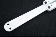 Squid Industries Squiddy Balisong Trainer - White CPVC Handle & Blade / Phosphorus Bronze Washers - Northwest Knives