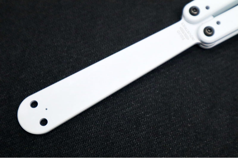 Squid Industries Squiddy Balisong Trainer - White CPVC Handle & Blade / Phosphorus Bronze Washers
