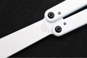 Squid Industries Squiddy Balisong Trainer - White CPVC Handle & Blade / Phosphorus Bronze Washers - Northwest Knives