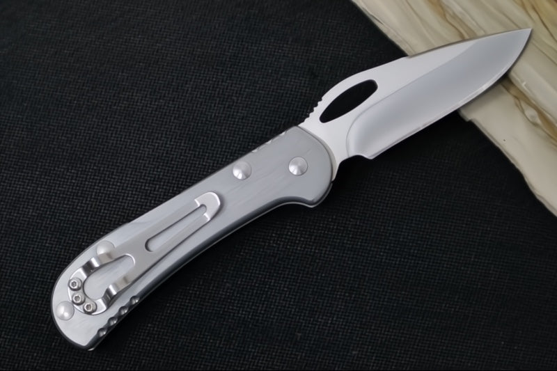 Buck 726 Mini Spitfire - Drop Point Blade / Stainless Steel / Silver Aluminum Handle 0726GYS-B