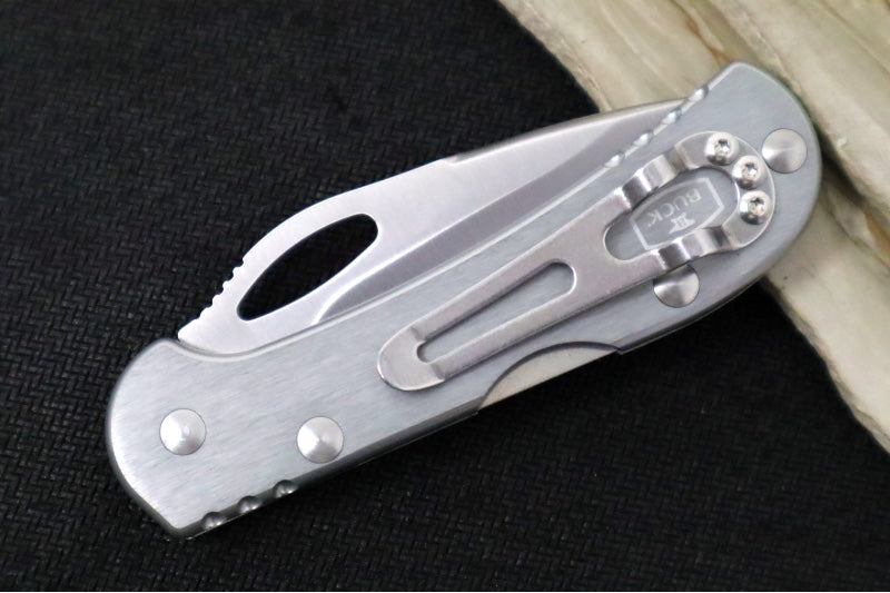 Buck 726 Mini Spitfire - Drop Point Blade / Stainless Steel / Silver Aluminum Handle 0726GYS-B
